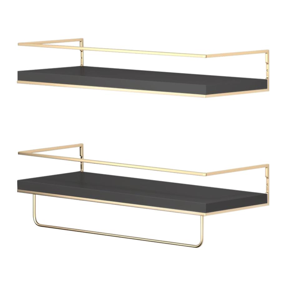 ウォールシェルフ 壁掛け棚 ラック 2枚セット タオル掛け スパイス