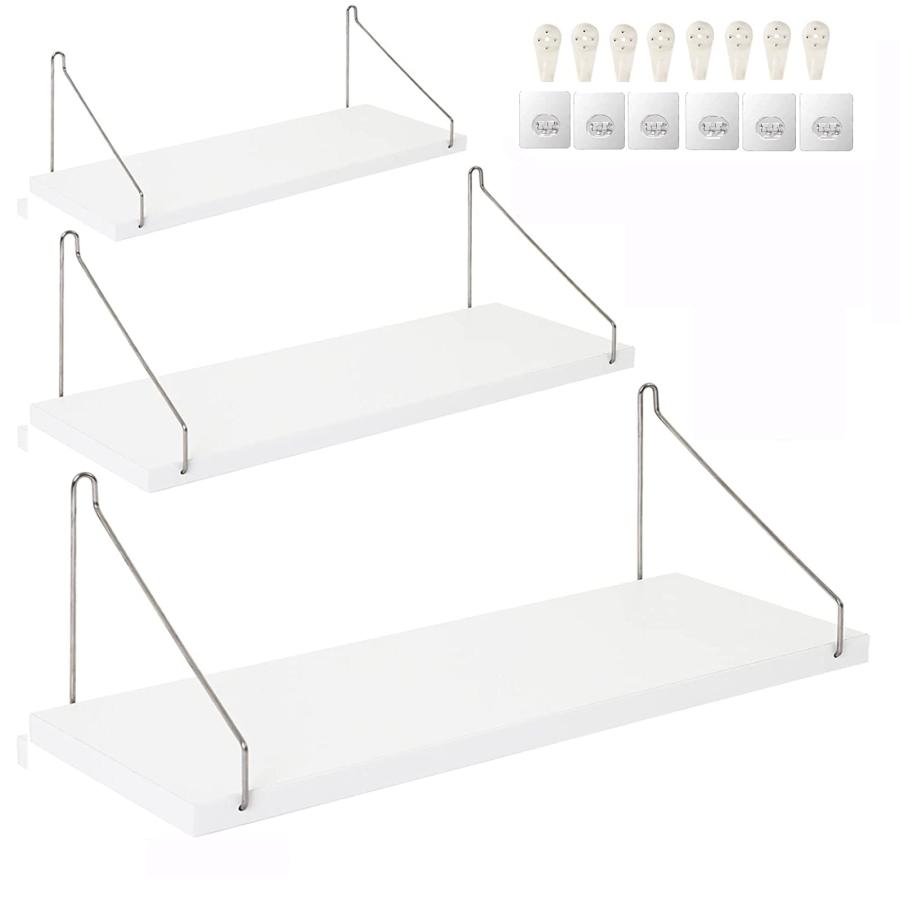 ウォールシェルフ 賃貸 3枚セット 30cm 40cm 50cm 木製 取り付け ウォールシェルフ 賃貸 3枚セット 30cm 40cm 50cm 木製 取り付け