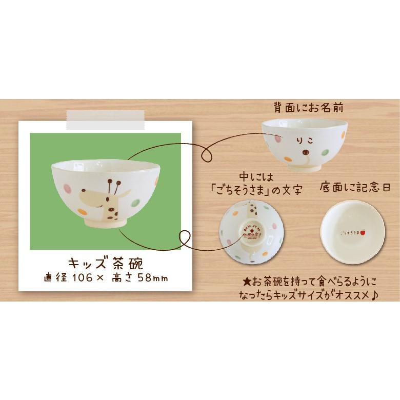 のっぽのポノシリーズ ポノ(キリン) 《名前入り》子ども食器 キッズギフトセットS ＜純国産陶器＞ ☆無料ラッピング付き☆｜chikudouen｜04