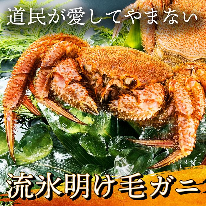 北海道産 ボイル済み浜茹で毛蟹 約500g×1尾毛ガニお取り寄せギフトに  