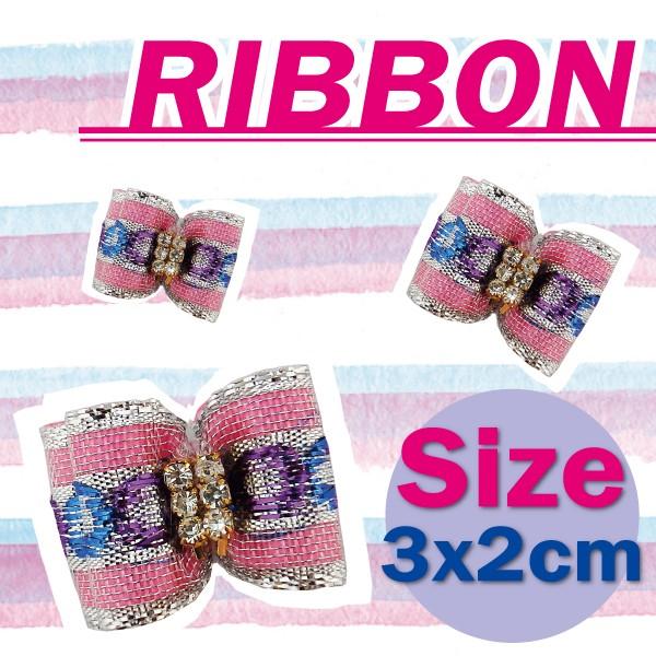 犬のヘアゴム 犬ゴム 犬アクセサリー 模様 リボン キラキラビジュー カラフル ゴージャス 可愛い ヨークシャテリア