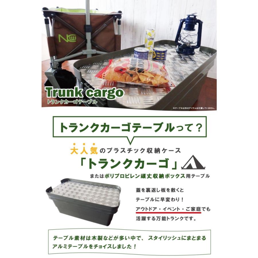 トランクカーゴ 兼用 アルミ 天板 縞板 3枚セット テーブルトップ 50L用 トラスコ 無印良品 リス キャンプ アウトドア 収納ケース ボックス 縞模様 頑丈ボックス｜chikunaal｜03