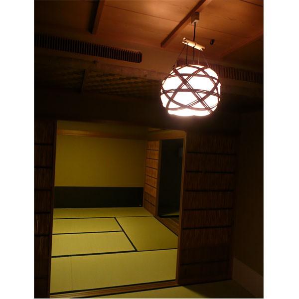 ペンダント照明 ライト 竹と和紙 竹彩（白竹）和室 茶室 天井