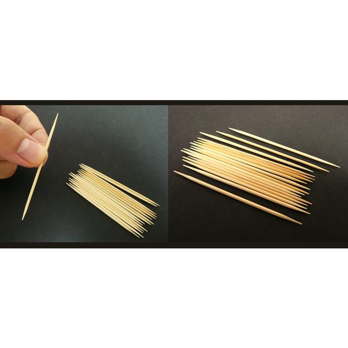 竹製の両先端が超極細爪楊枝500本入り 歯間掃除 歯垢除去に先細爪楊枝