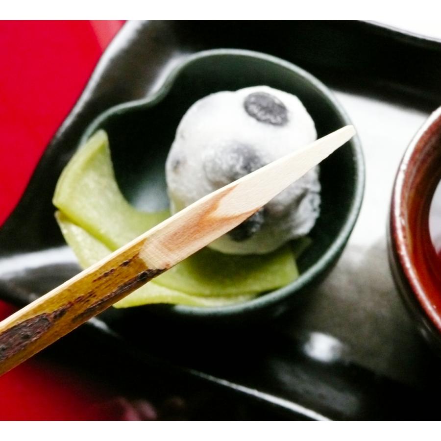竹製 二段式 菓子器 黒 可愛い和菓子串/黒文字菓子楊枝 ピック 短い6cm約75本入り/カフェ