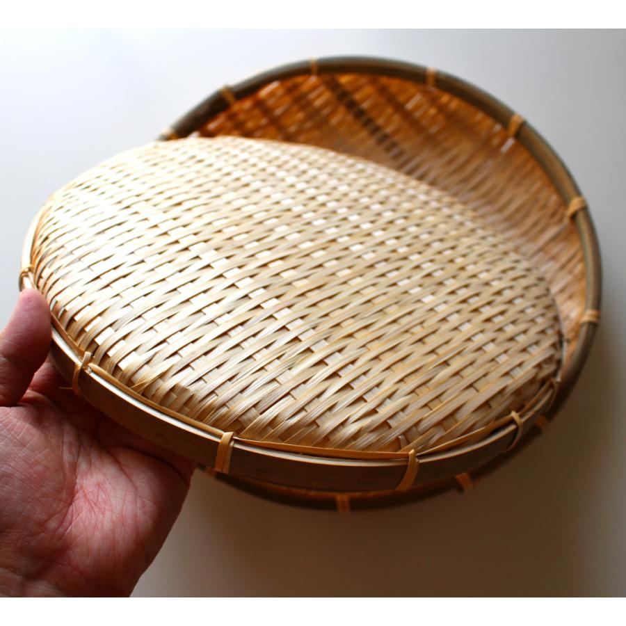 白竹浅いザル大小二個セット29cmと26cm高さ約4cm/安くてお得/そうめん