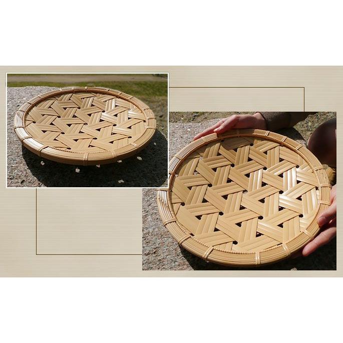 三本寄せ丸竹かご/日本の竹細工職人による高級感溢れる仕上りの盛り籠