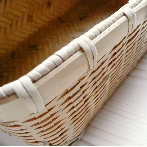 ピクニックバスケット おしゃれ /白竹二重編弁当箱 アウトドア : 竹彩