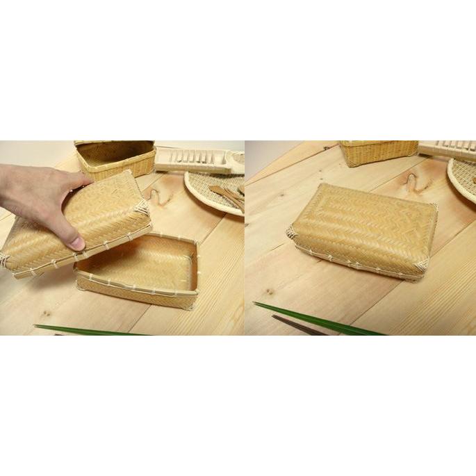 竹編みランチボックス 弁当箱 国産日本製 大きめ ピクニックバスケット