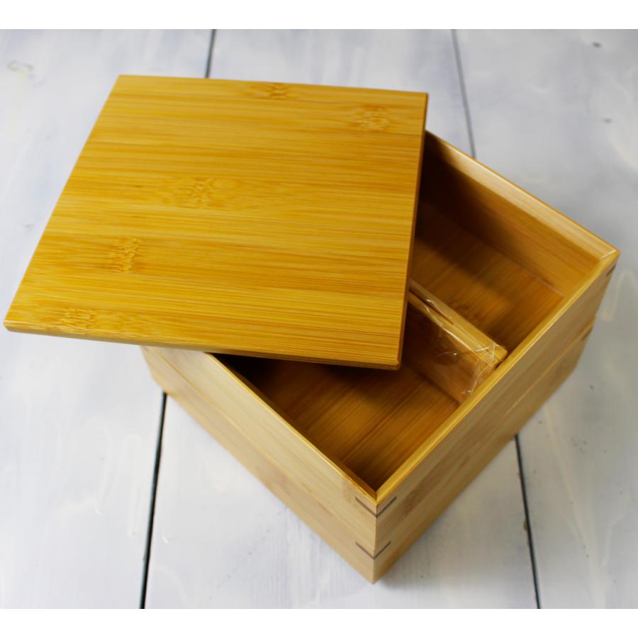 スス竹松花堂2段重箱21cm/国産日本製/かぶせ蓋/仕出し弁当箱 お節料理