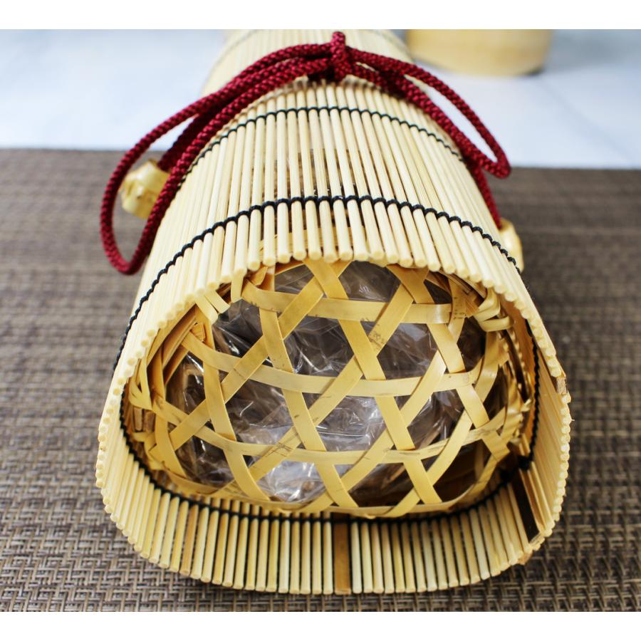 可愛い三角おむすび篭 小サイズ 結び紐と竹皮5枚付き おにぎりの包装