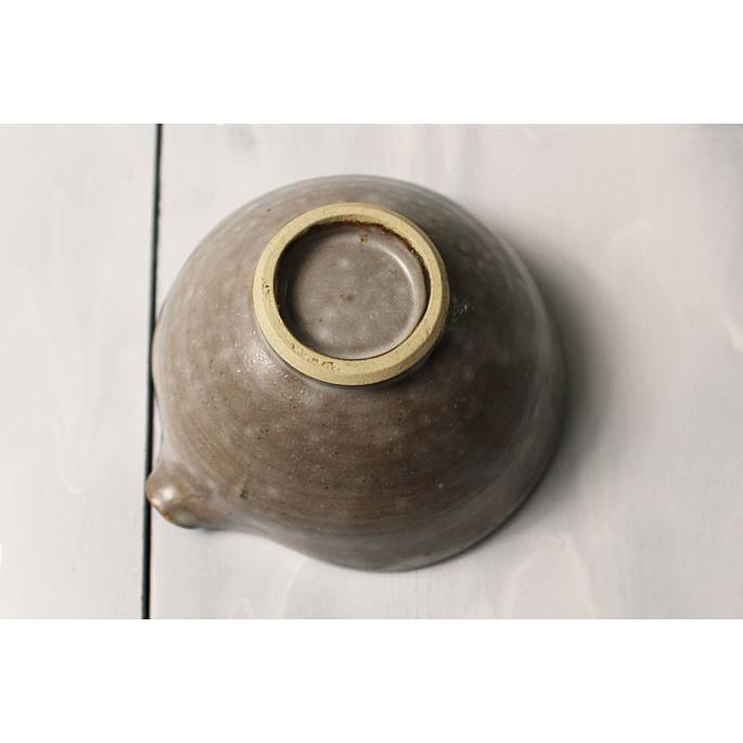 陶器お椀 とんすい スイーツの器/おしゃれな作家物の片口小鉢グレー