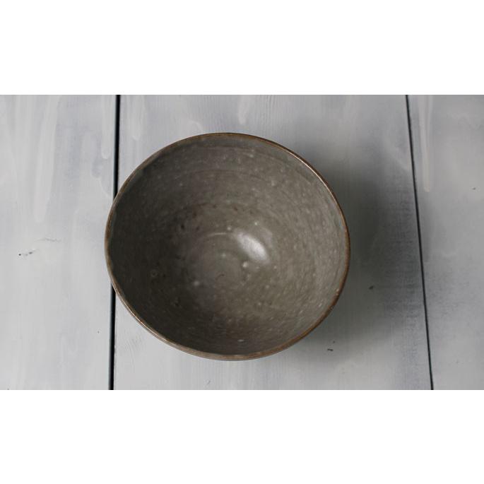 ご飯茶碗 作家物 陶器 大盛サイズ/道半のお茶碗Simpleグレイ灰色 : 竹
