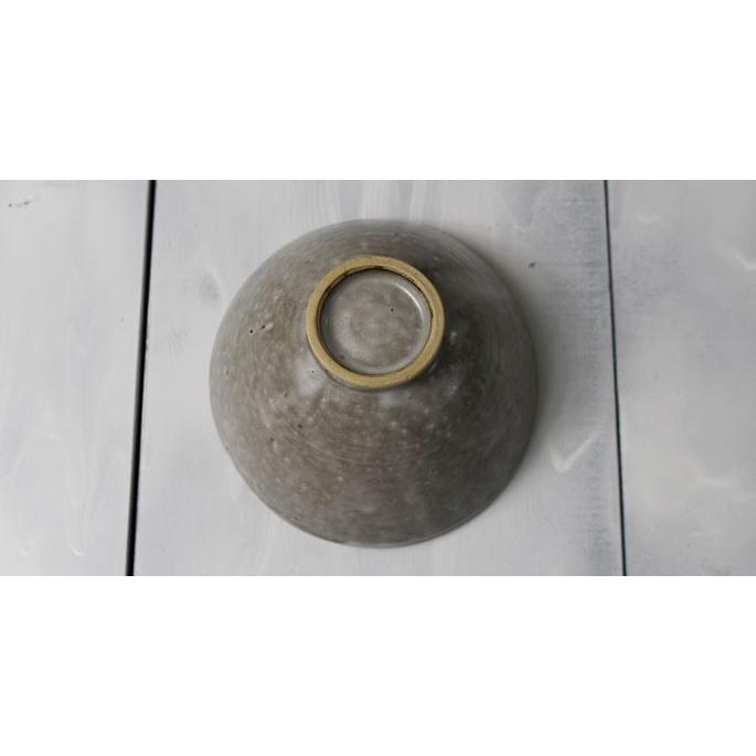 ご飯茶碗 作家物 陶器 大盛サイズ/道半のお茶碗Simpleグレイ灰色 : 竹