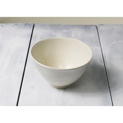 ご飯茶碗 作家物 大盛 軽量陶器/道半のお茶碗Simple（ホワイトマット白