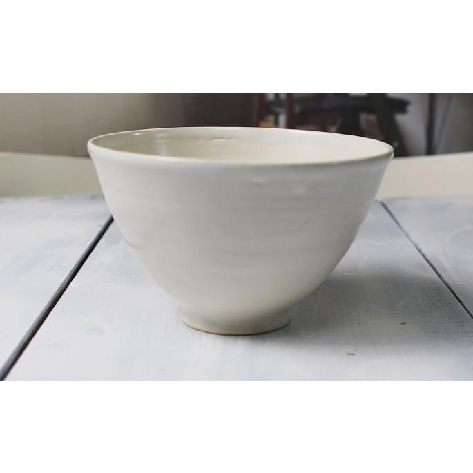 ご飯茶碗 作家物 大盛 軽量陶器/道半のお茶碗Simple（ホワイトマット白