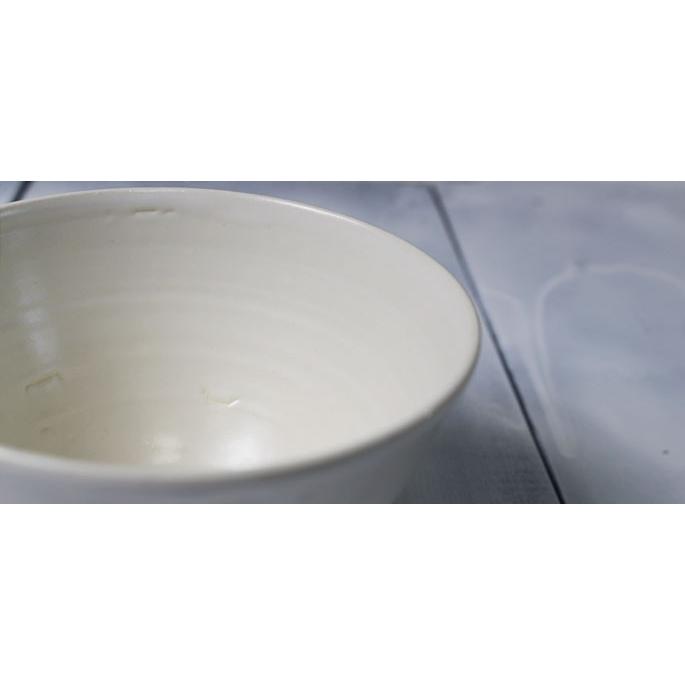 ご飯茶碗 作家物 大盛 軽量陶器/道半のお茶碗Simple（ホワイトマット白