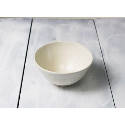 ご飯茶碗 普通サイズ 並盛 12cm 白 ホワイト 艶消し マット 京焼 作家