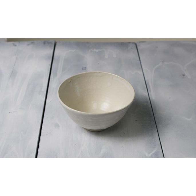 ご飯茶碗 普通サイズ 並盛 12cm 白 ホワイト 艶消し マット 京焼 作家