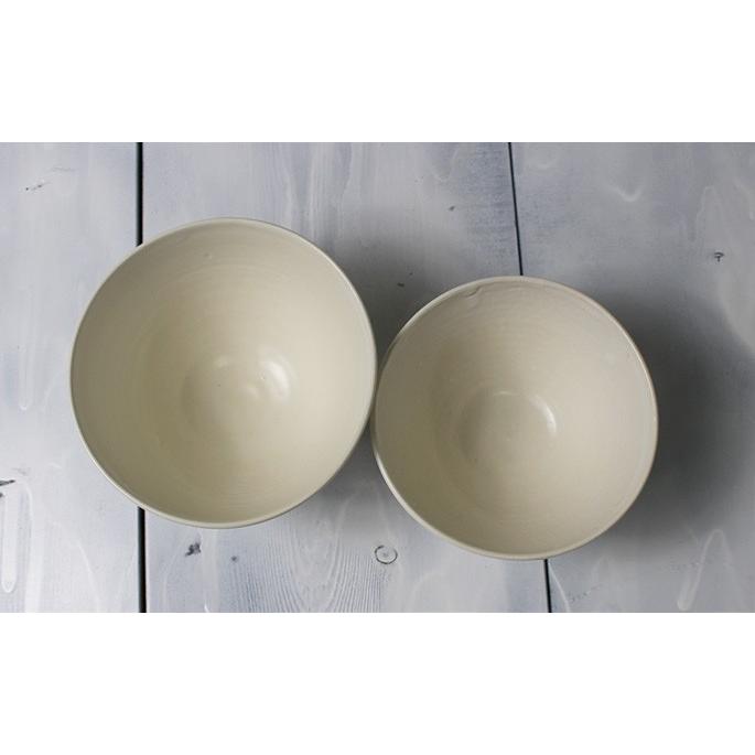 ご飯茶碗 普通サイズ 並盛 12cm 白 ホワイト 艶消し マット 京焼 作家