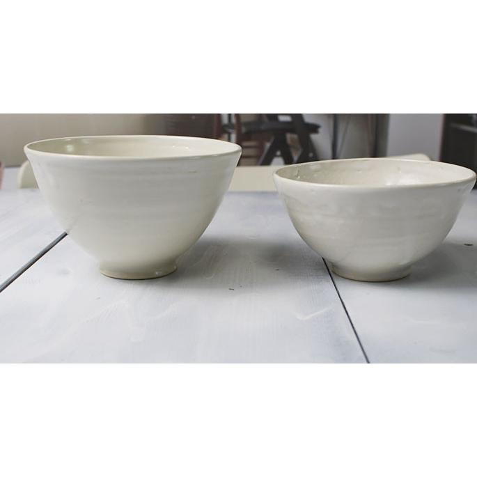 ご飯茶碗 普通サイズ 並盛 12cm 白 ホワイト 艶消し マット 京焼 作家