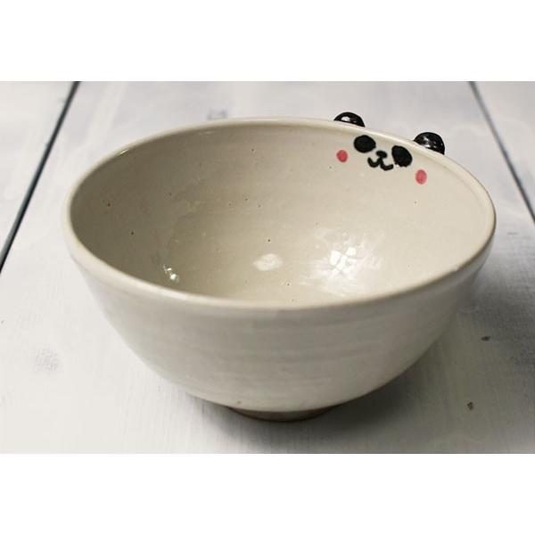 パンダ絵柄の陶器製茶碗 パンダさんの子供用 小サイズご飯茶碗/かわいい動物絵柄/作家物の陶器