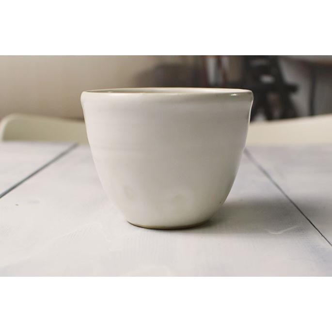 作家物のフリーカップ/お洒落なマットで白光沢無し湯呑/お茶 焼酎