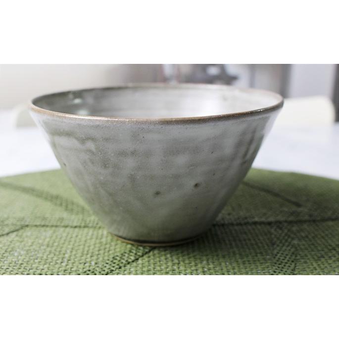 グレー 陶器 茶碗 約15cm 小丼ぶり 15cm グレー 灰色 ご飯茶碗 卵かけご飯 女性 子供 京焼 作家