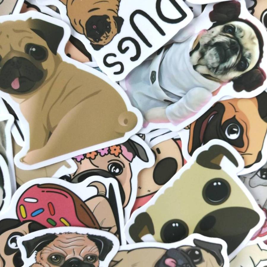 パグちゃんシール 100枚入り 100枚全部違うキャラのパグステッカー パグシール です Pug Seal100 パグちゃん専門店 ちくわちゃん家 通販 Yahoo ショッピング