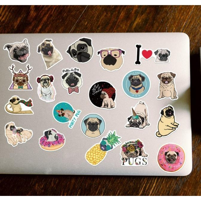 パグちゃんシール 100枚入り 100枚全部違うキャラのパグステッカー