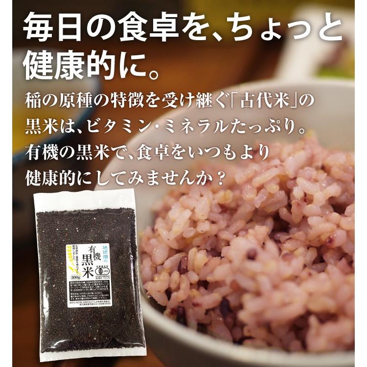 国産 有機 黒米 300g 有機JAS 有機米 鹿児島県産 古代米 玄米 雑穀 紫米 紫黒米 オーガニック くろごめ くろまい 無添加 無着色 ゆうパケット送料無料｜chikyubatake｜04