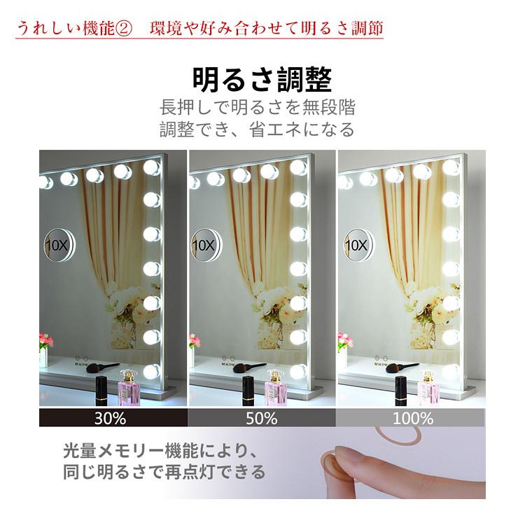 地球家具 女優ミラー 豪華電球18個 幅52cm 高さ61cm 木製スタンド