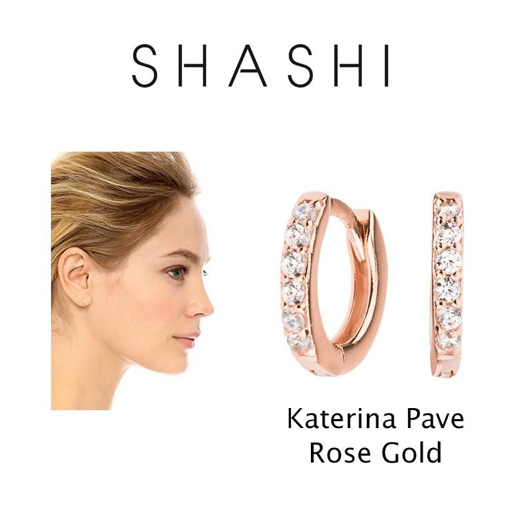 SHASHI Katerina Pave ピアス 3色 18K シャシ ミニフープピアス
