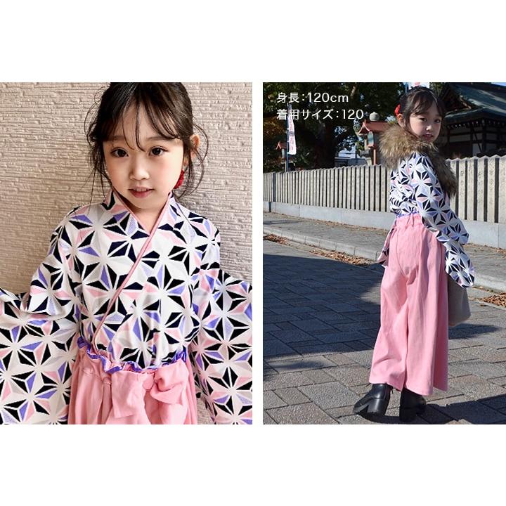 chil2 袴 袴風 女の子 子供用 キッズ 2点 セット ひなまつり 和服 衣装