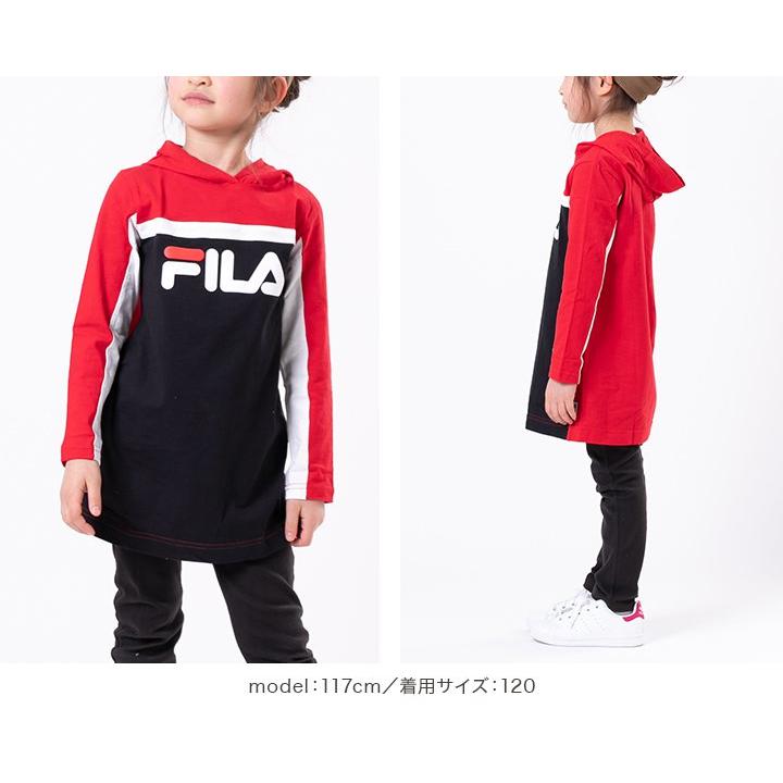 ベビー服 子供服 キッズ フィラ 長袖 ワンピース ロゴ 天竺 フード 女の子 トップス Fila 秋 90 100 110 1 130 140cm チルドレン通信 通販 Yahoo ショッピング