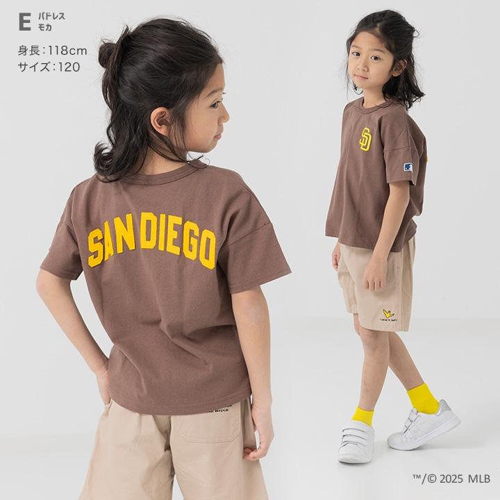 SAFARI ドジャース 別注限定 MLBチームロゴ刺繍Tシャツ 半袖 MLB キッズ Tシャツ 半袖 子供服 男の子 ドジャース ヤンキース