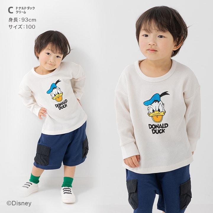 Disney（ディズニー） キッズ 長袖 Tシャツ ロンT 男の子 ワッフル