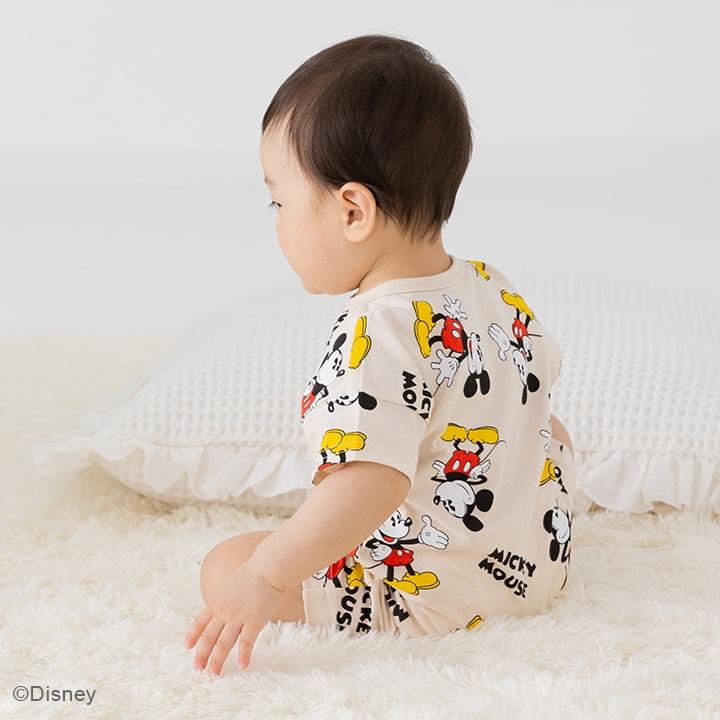 ミッキーマウス 半袖 ロンパース カバーオール 新生児 赤ちゃん 