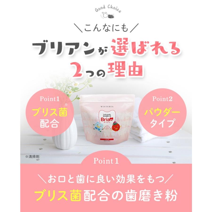 ブリアン Brian ウィステリア製薬 子供用 粉状歯磨き粉 Tooth powder 0.5g 10包 お試し 箱無し｜chill-house｜08