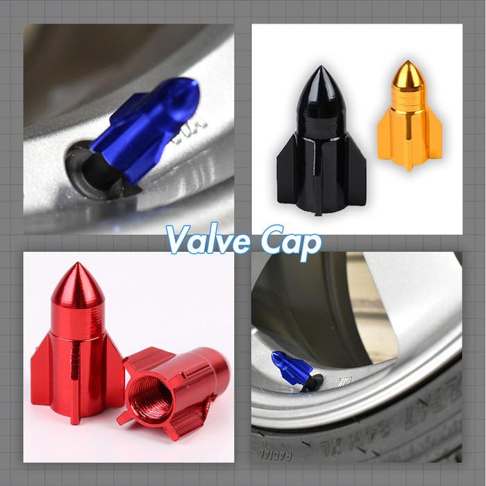 バルブキャップ 自転車 サイクル用品 ブルー 軽量 ミサイル型 エアーバルブキャップ 自転車バルブキャップ 青 汎用品 4個セット アルミ 軽量タイプ かっこいい |  | 18