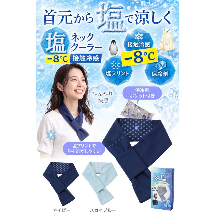 塩 ネッククーラー クールネック 日本製 人気 保冷剤 冷却グッズ ネック クーラー クーラー おすすめ キッズ 冷却プレート  布 |  | 01