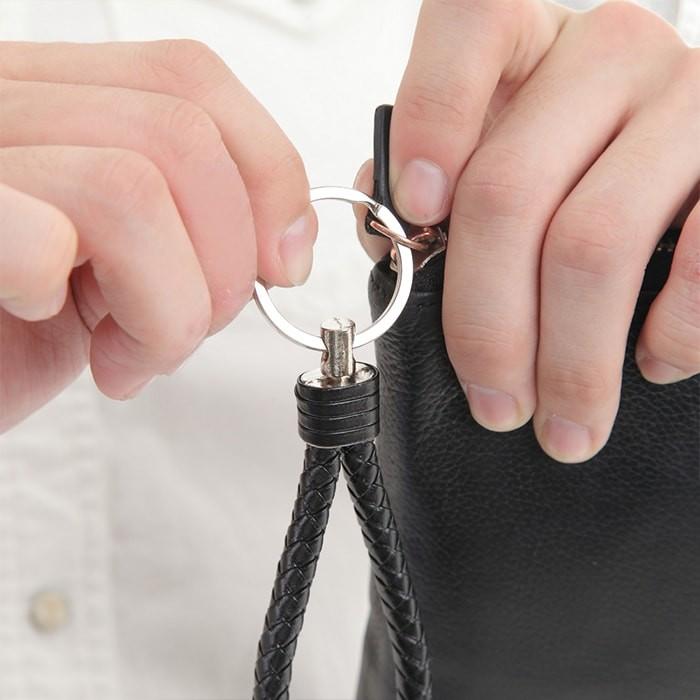 編込みフェイクレザーキーホルダーブルー キーチェーン 自動車 |  | 11