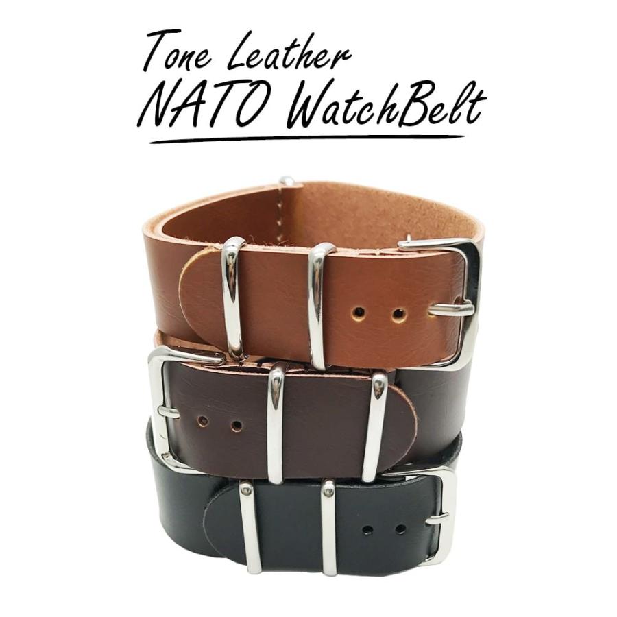 腕時計替えベルトNATOタイプ フェイクレザー ライトブラウン 22mm NATO 革ベルト |  | 04