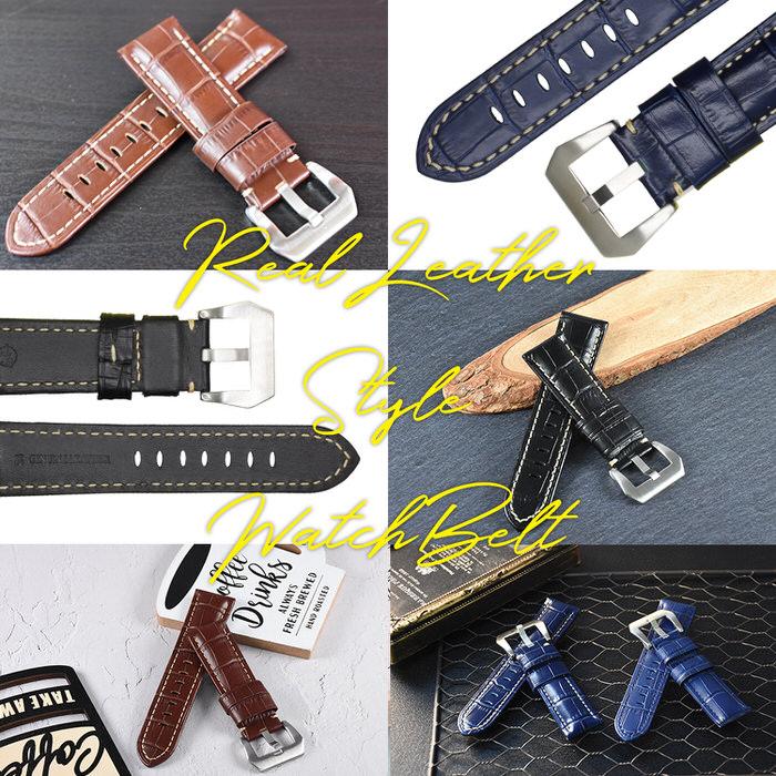 時計ベルト 型押し BR 白ステッチ 革 レザー 22mm 24mm 26mm 腕時計ベルト 時計 太い ごつい スタイリッシュ おしゃれ 目立つ 黒 ブラック 紺 ネイビー 茶 ブラ |  | 08