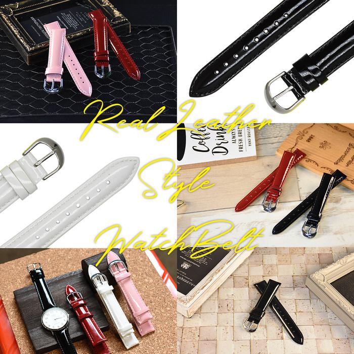 時計ベルト 光沢 エナメル メンズ 18mm 20mm  腕時計ベルト 時計 個性的 おしゃれ 男性 ビジュアル系 大人 黒 ブラック　 白 ホワイト 赤 レッド  パンク |  | 08