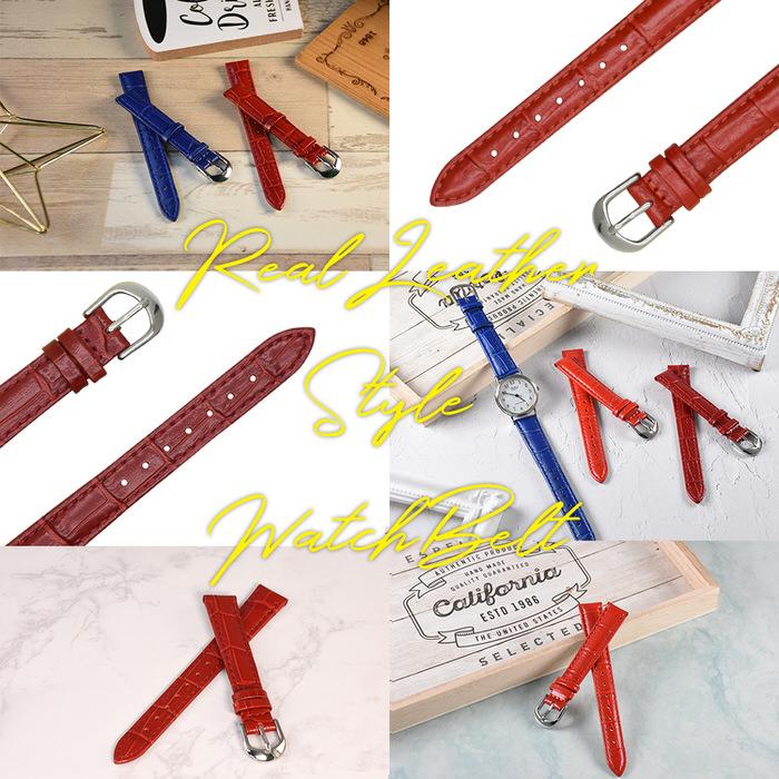 時計ベルト 型押し レディース 革 レザー 12mm 14mm 16mm 腕時計ベルト 時計 かわいい 無地 女の子 本革 カジュアル 濃赤 レッド 交換 赤 レッド  ファッション |  | 08