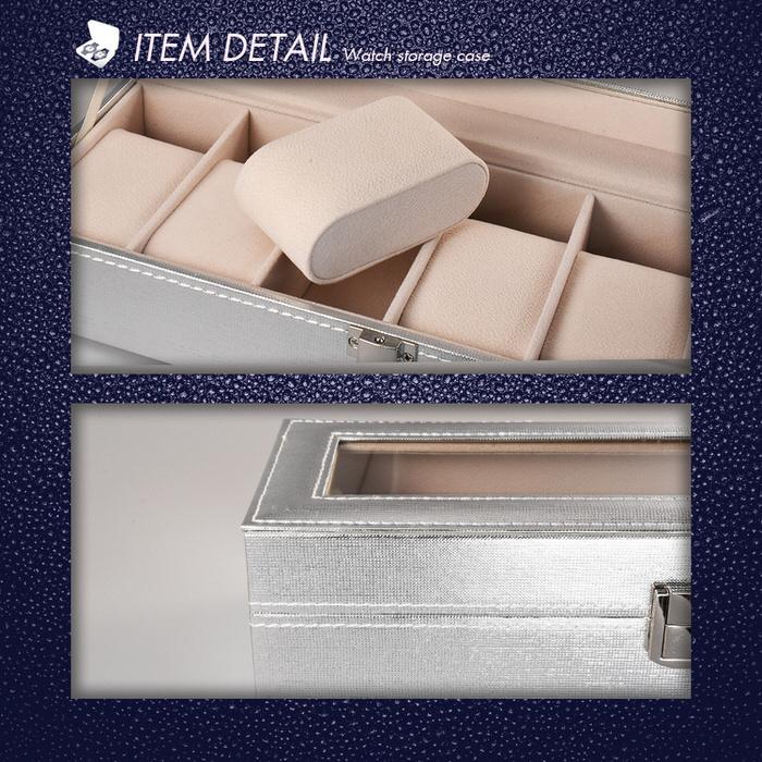 腕時計ケース シルバー 6本 時計 ケース 観賞用 時計 ウォッチボックス 腕時計 ボックス 黒 おしゃれ ディスプレイ watch 男前 収納 コレクション |  | 06