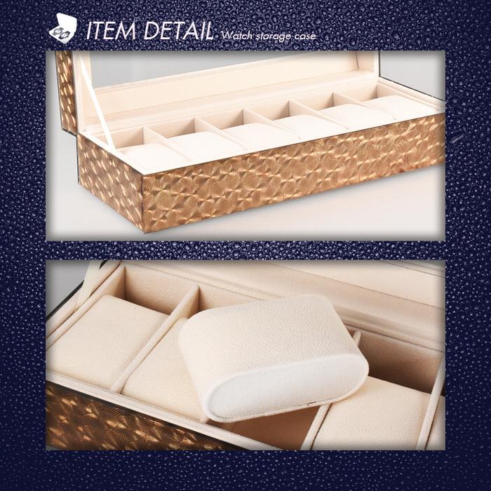 腕時計ケース ゴールド 金 ゴージャス柄 6本 時計 ケース 観賞用 時計 ウォッチボックス 腕時計 ボックス 黒 おしゃれ ディスプレイ watch 男前 収納 コレクショ |  | 06