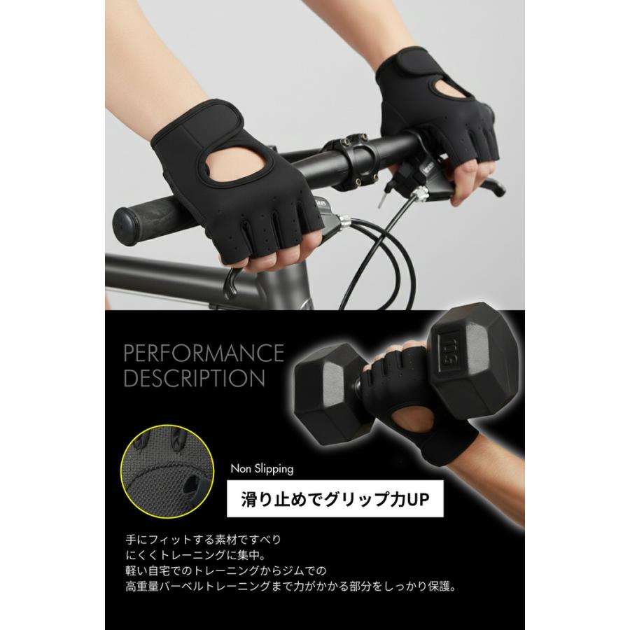 高通気性 指切りグローブ サイクルグローブ グローブ おすすめ 滑り止め ハーフフィンガー アウトドア トレーニング グリップ サイクリンググローブ スマホ対応 |  | 05
