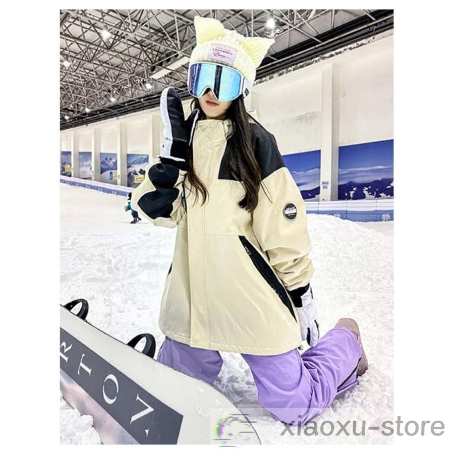 レディース 冬用 防風 スノーボードウェア 上下セット スキースーツ